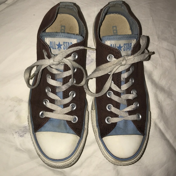 brown and blue converse